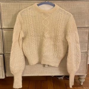 White reformation cropped sweater size xs